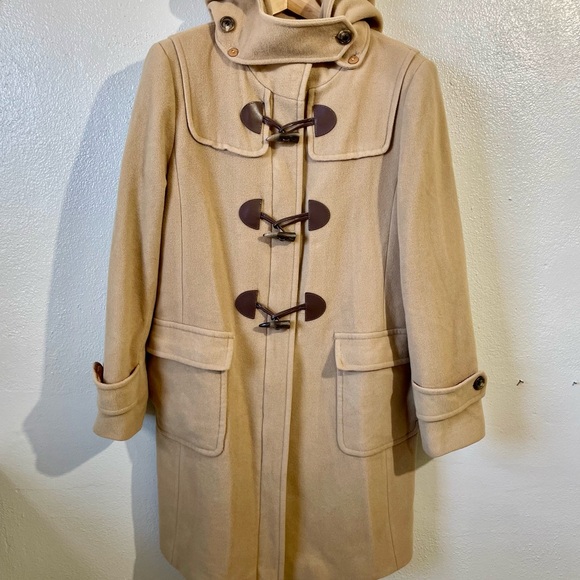 Lauren Ralph Lauren Jackets & Blazers - VTG Lauren Ralph Lauren Wool Cashmere Toggle Duffle Coat Womens Sz 12 Hooded Lng